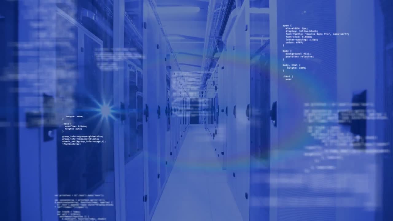 Animation of data processing and digital information flowing