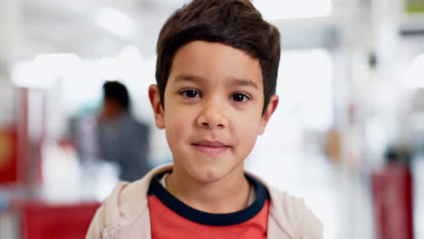 face, education and a student boy at a science