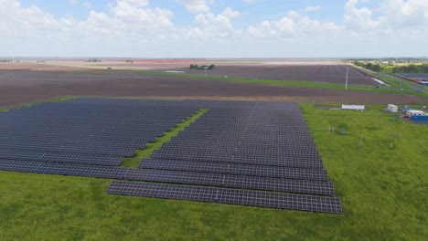 expansive solar panels in a rural landscape