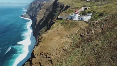 drone aerial view lighthouse ponta do pargo madeira