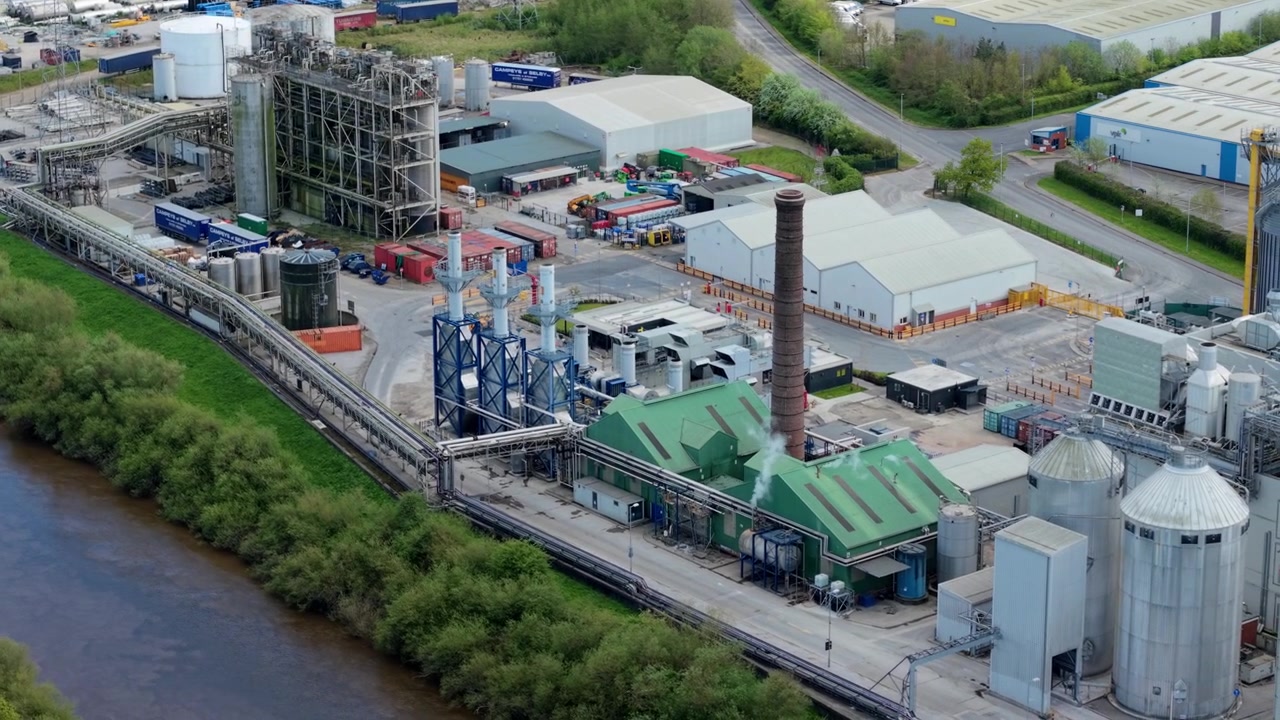 Chemical Manufacturing Plant and Processing Works in Yorkshire Drone View