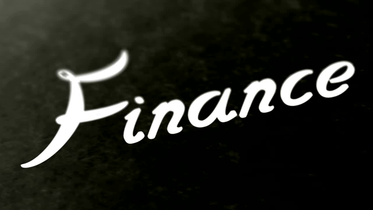 "Finance" on the page. Looping footage has 4K resolution.