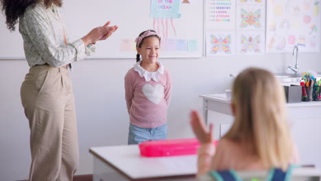 girl child, classroom presentation