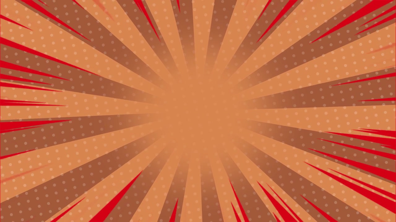 Animated Comic Style Sunburst Background with Dynamic Speed Lines