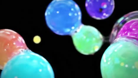 colorful soap bubbles in motion