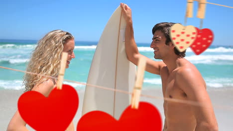 young couple spending time together on beach