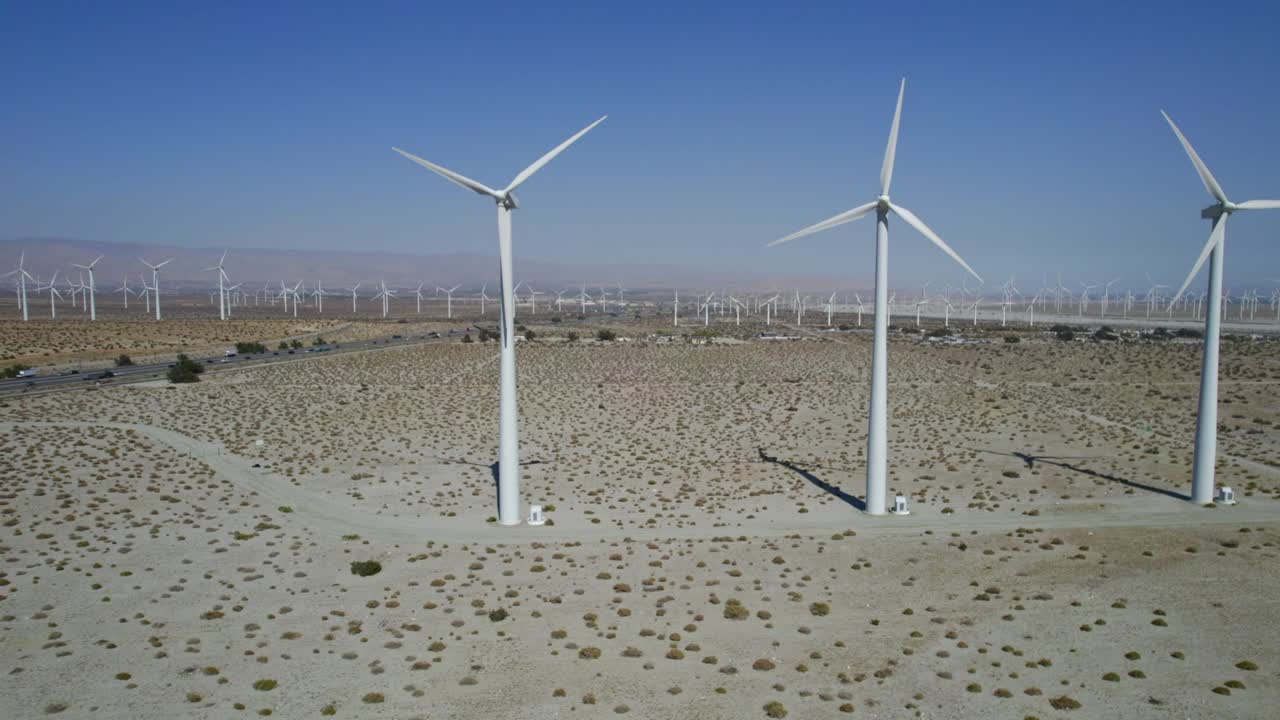 Wind turbines nearby Los Angeles state of California