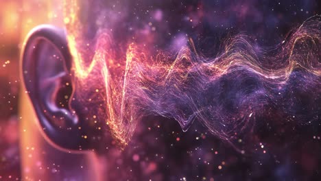 abstract sound waves and ear