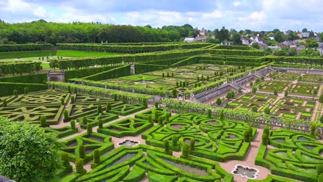 the remarkable chateaux and maze gardens of villandry in the loire valley in france