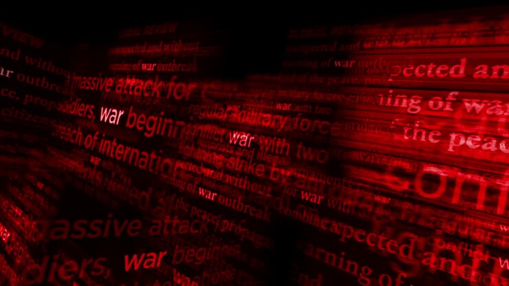 Headline news titles media with war seamless looped