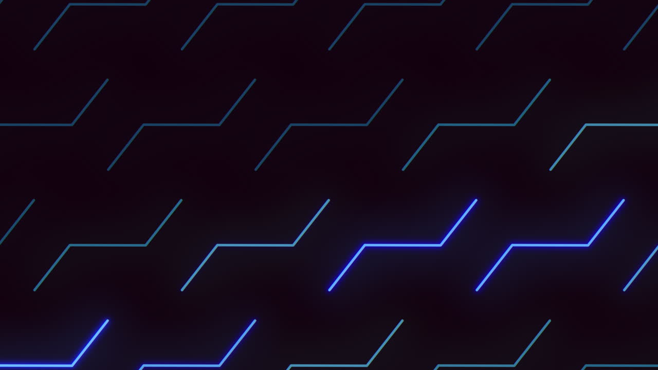 Seamless neon blue lines pattern on black gradient