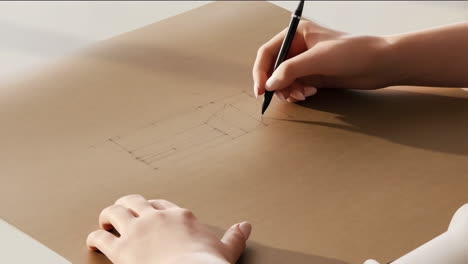 drawing a sketch on paper