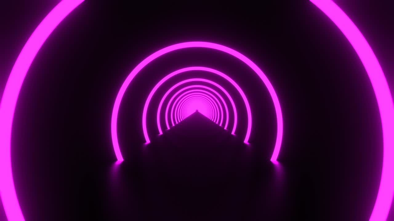 4K 3D-Loop-Animation, nahtlose abstrakte blau-violett leuchtende Neon- und Leuchtstofflampen