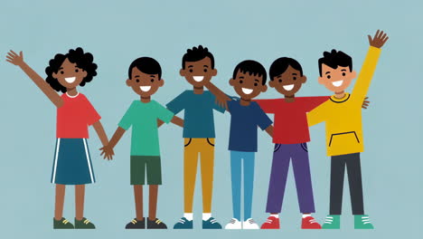 group of diverse children