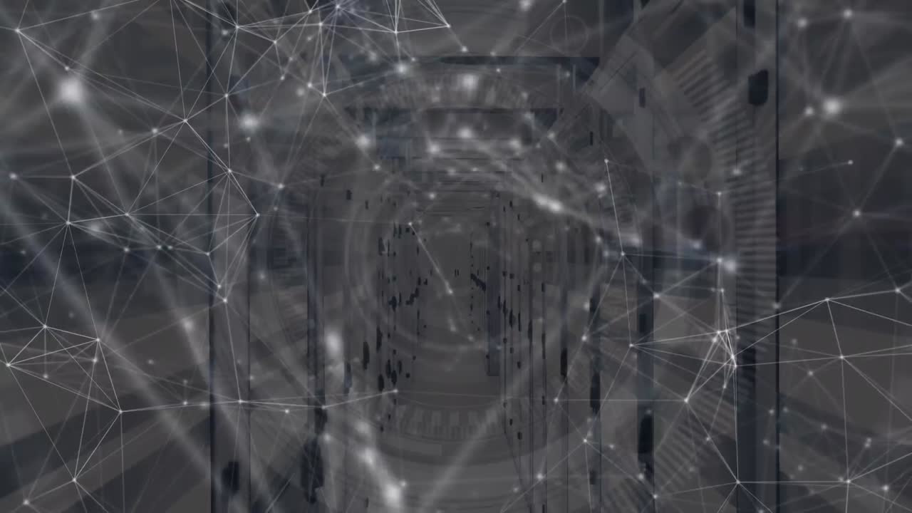 서버를 통한 연결 네트워크와 서클의 애니메이션