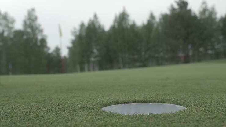 golf spelen op de green.
