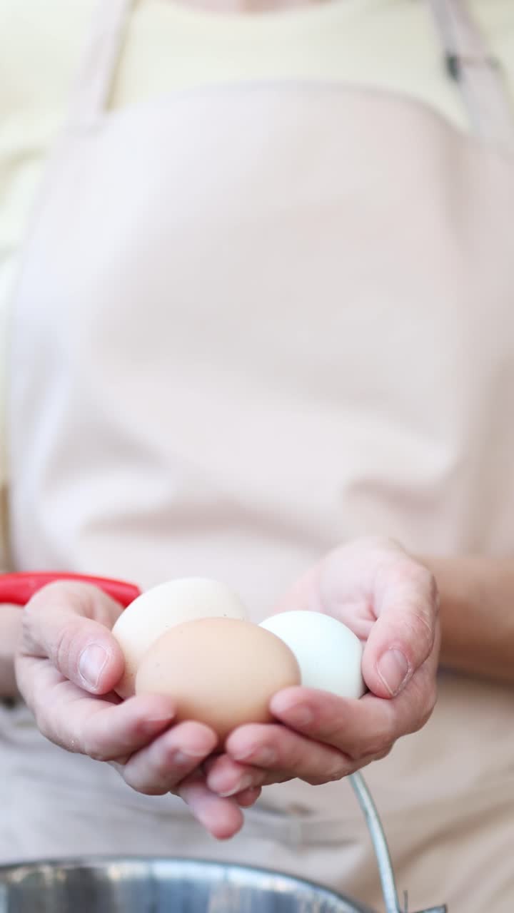 Close Up of Hands Holding Fresh Farm Eggs