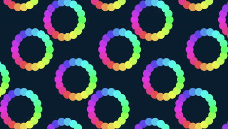 colorful rainbow circle spiral seamless pattern on black background