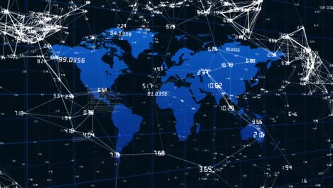 red de conexiones contra el mapa del mundo