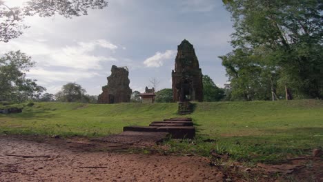 timelapse of temple ruins near angkor wat