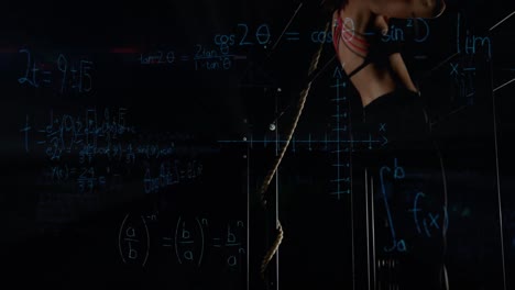 entrenamiento de chicas sobre ecuaciones matemáticas.