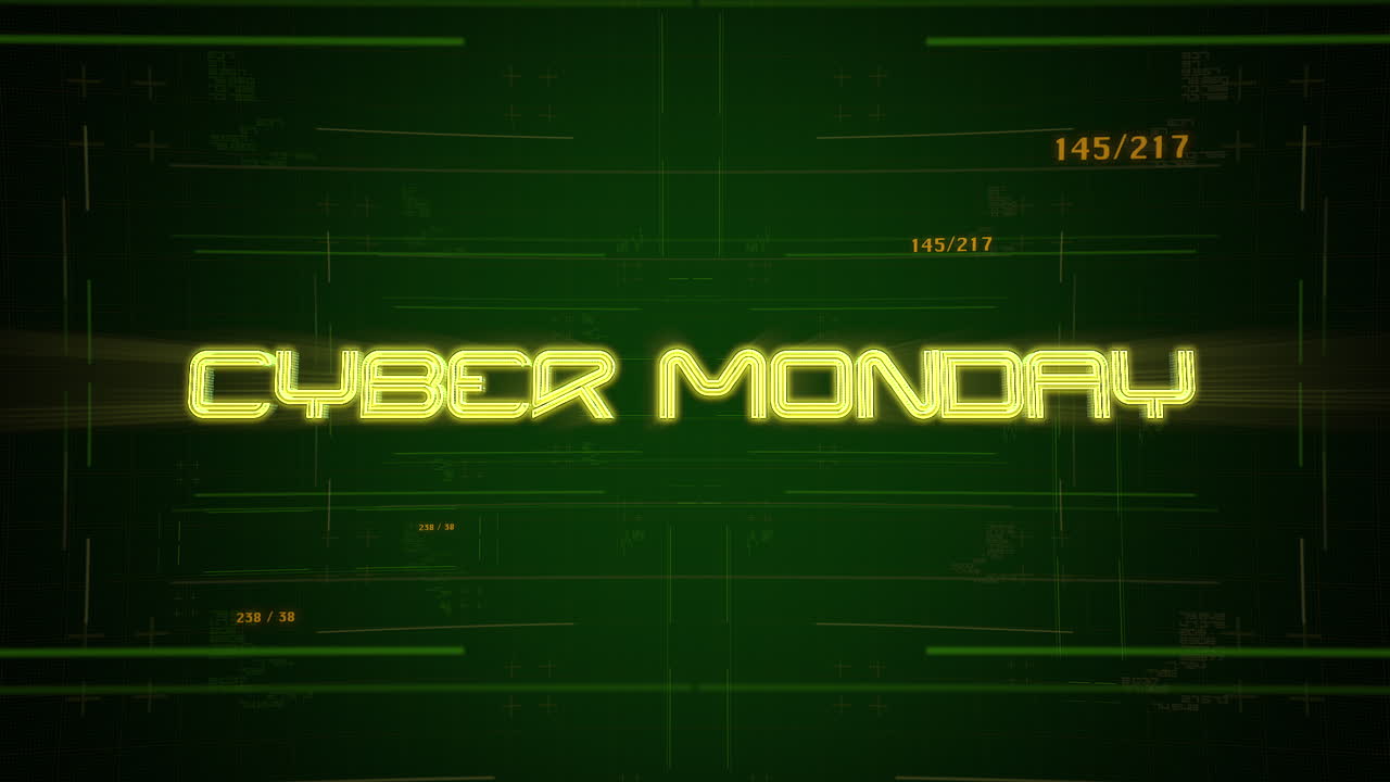 网络星期一在电脑屏幕上与数字和网格