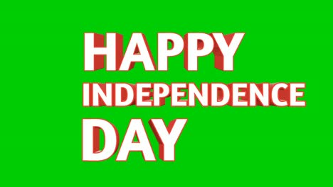 Animation-text-happy-independence-day-motion-graphics-cartoon-with-red-white-color-text-on-green-screen