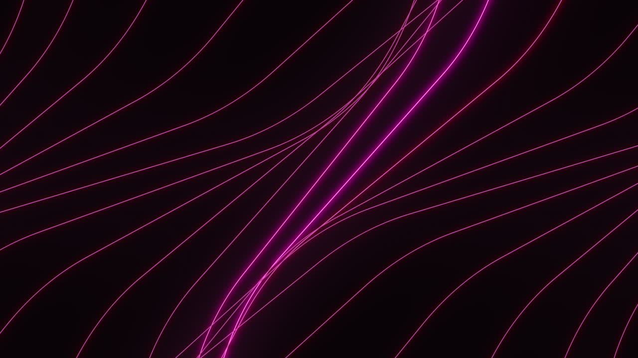 Linee neon viola casuali su gradiente nero
