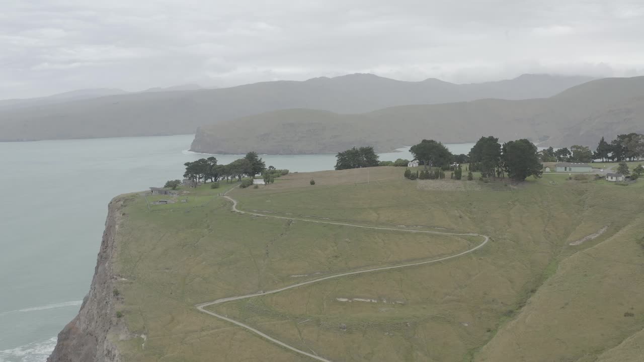 Walkway by the ocean, Taylors mistake, New Zealand, aerial view to Taylors Mistake beach from Godley Head Walkway,  Canterbury, Christchurch, Slog Format