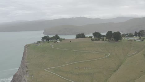 walkway by the ocean, taylors mistake, new zealand, aerial view to taylors mistake beach from godley head walkway,  canterbury, christchurch, slog format