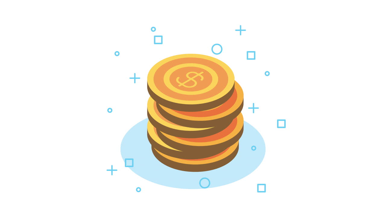 Animasi keuangan koin dolar