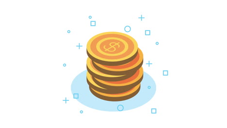 coins dollars financial animation