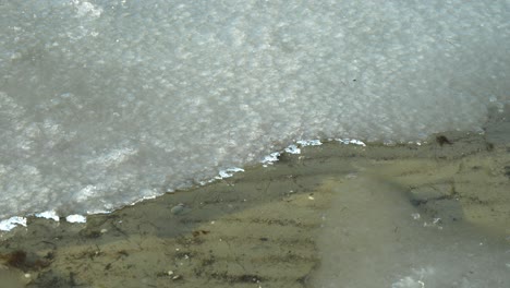 close-up of ice in baltic sea. cold winter at the beach