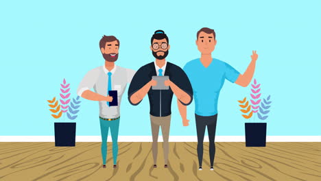 jóvenes empresarios avatares personajes trabajadores