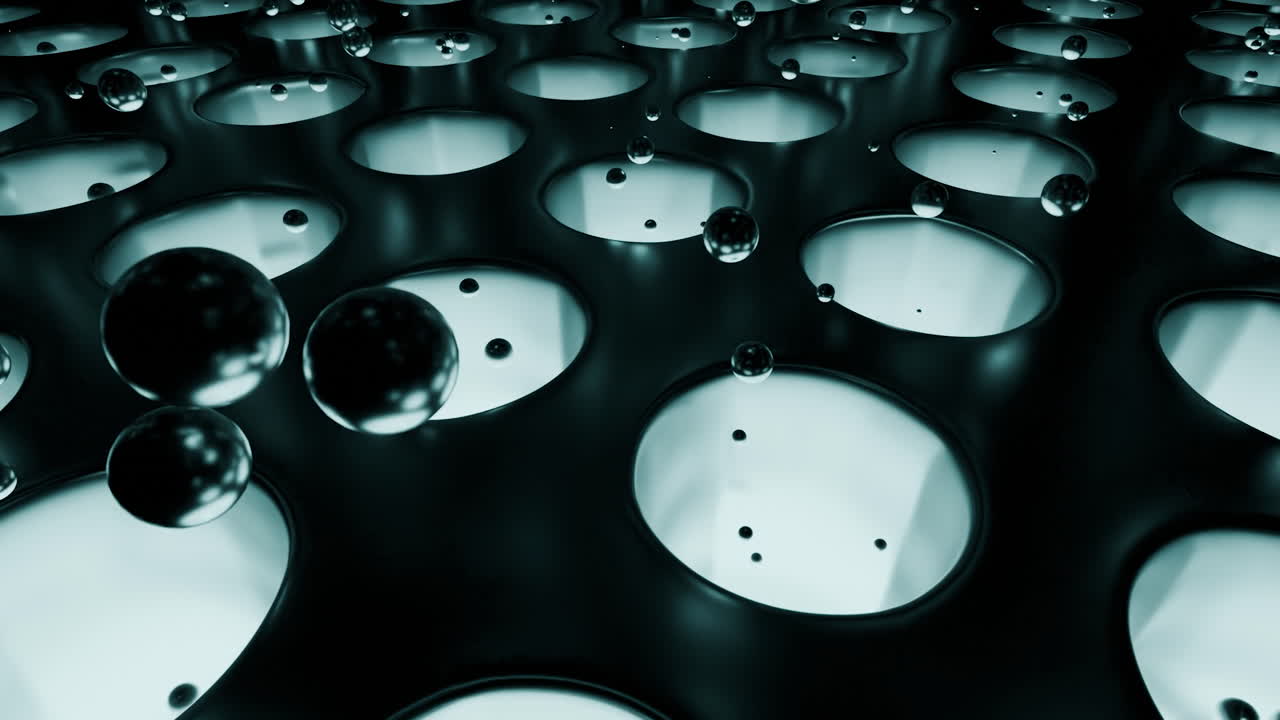 Abstract Close-up of Water Droplets on a Textured Surface