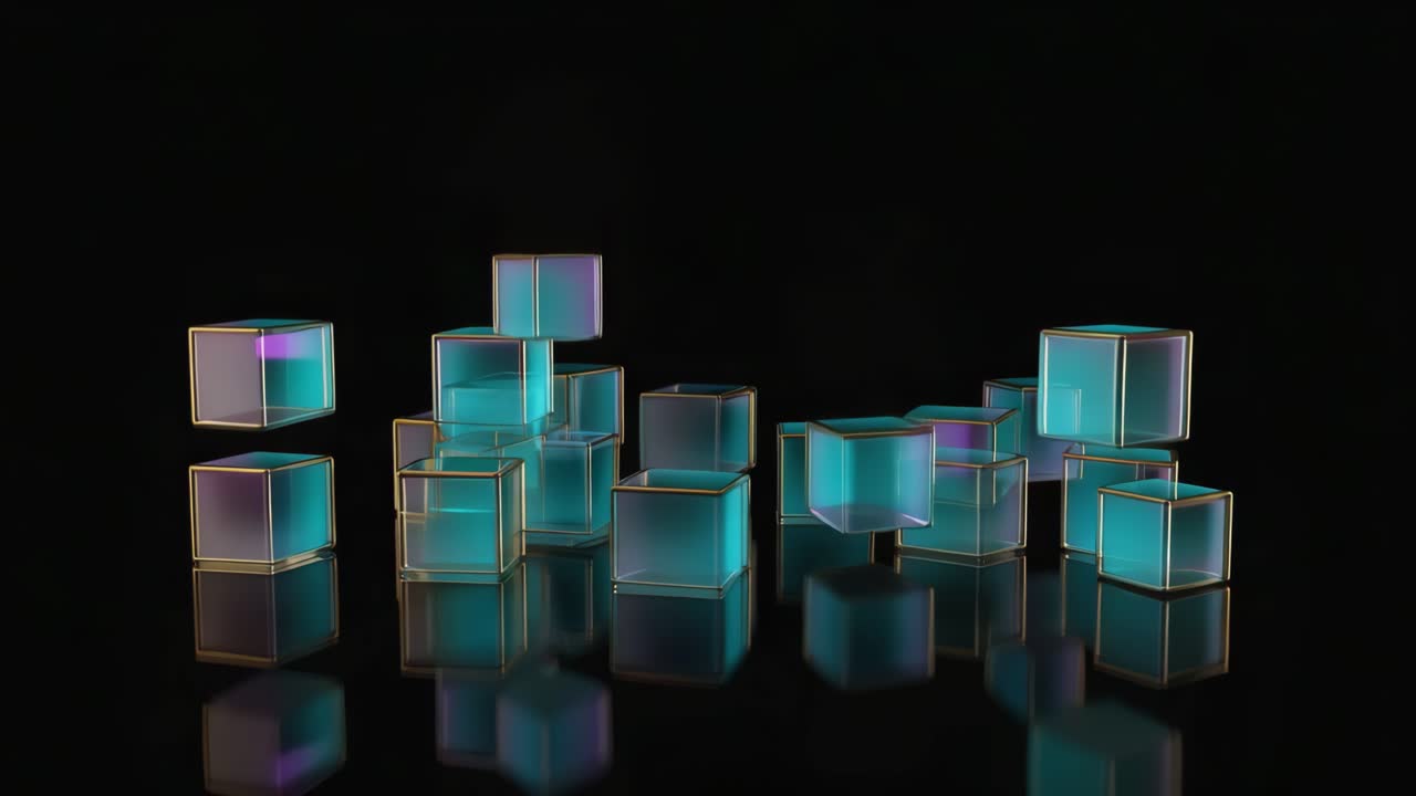 Abstract glass cubes