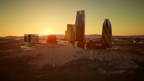 rascacielos de la ciudad en el desierto