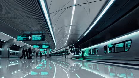 futuristic underground train station