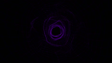camera movement through random colors glowing wormhole geometric mesh. flight animation through abstract tunnel