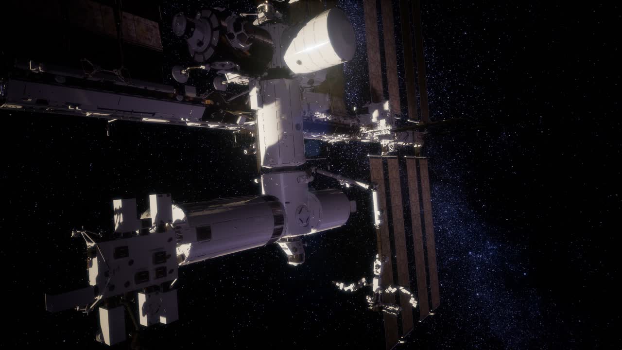 Stazione spaziale internazionale nello spazio