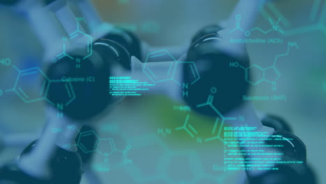 animación del procesamiento de datos científicos en el laboratorio de modelos moleculares