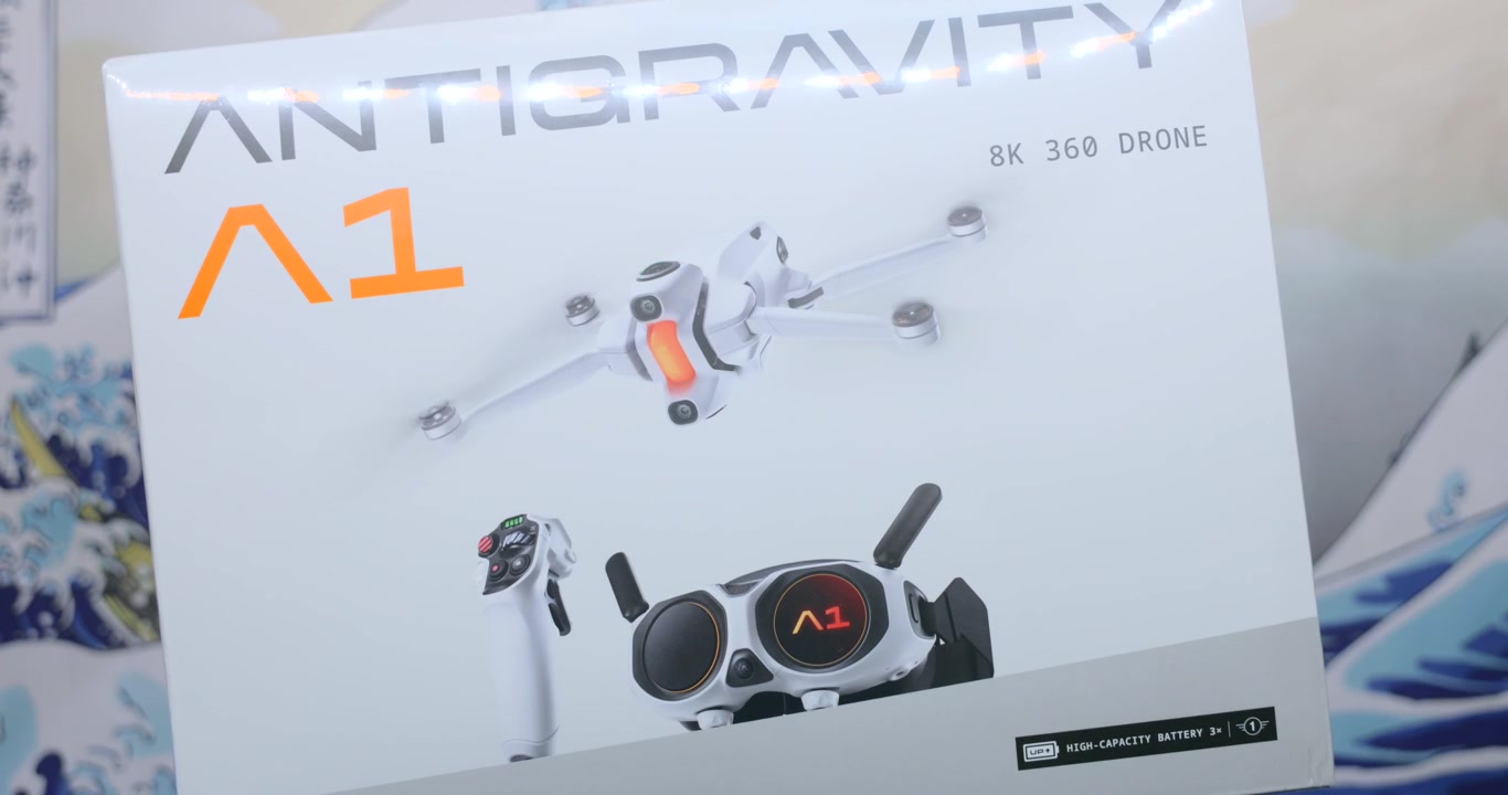 Antigravity A1 Drone Packaged Inside A Box. Compact Aerial Device And Product Packaging For Consumer Drone Technology. Close-up Shot
