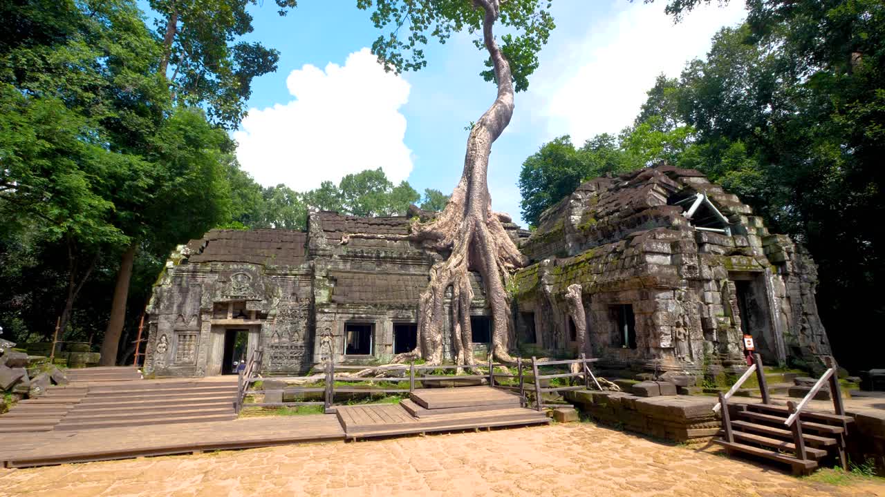 Tomb Raider movie set Ta Prohm temple Angkor Wat Cambodia national landmark