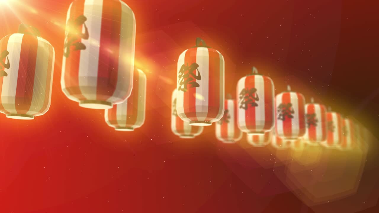 일본 중국 빛 랜턴 페스티벌 루프 애니메이션