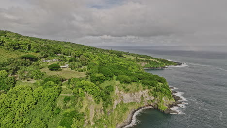 maui hawaii aerial v5 drone flyover island coastline capturing tranquil coastal landscape of kauakio bay, ranch, lush vegetations and pacific ocean views - shot with mavic 3 cine - december 2022