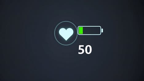 heart and battery icon at 50%