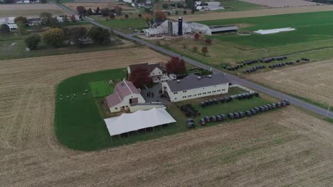 amish wedding in an amish farm captured by a drone