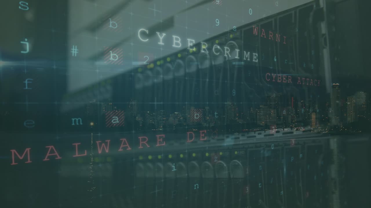Animation of data processing over server room