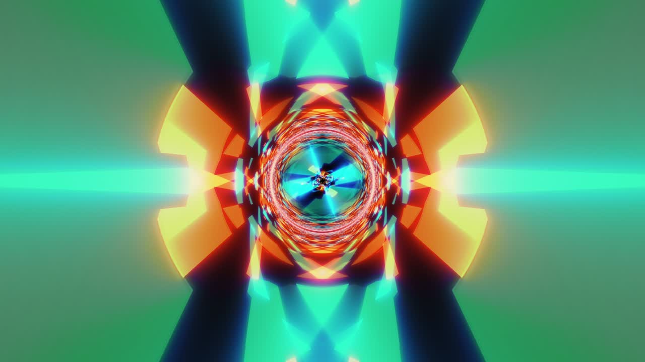 abstract infinite trippy tunnel multicolored neon lights infinite patterns seamless loop. 4k 3d para fiestas de dj vj loop video de música de fondo. papel tapiz futurista de festivales de alta tecnología gráfico de movimiento.