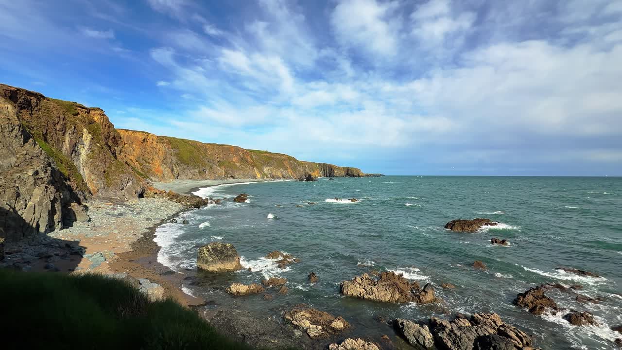 Irish seascapes the rugged coast of Waterford fragile loose cliffs eroded by winter storms